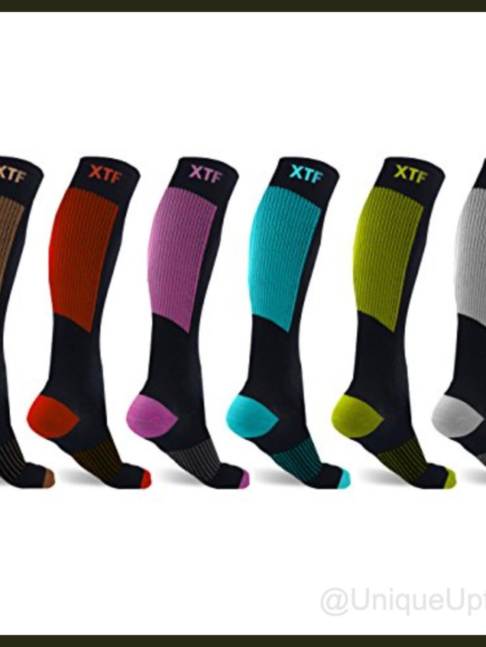 Copper Compression Socks 6 Pair Knee High Athletic Running Travel